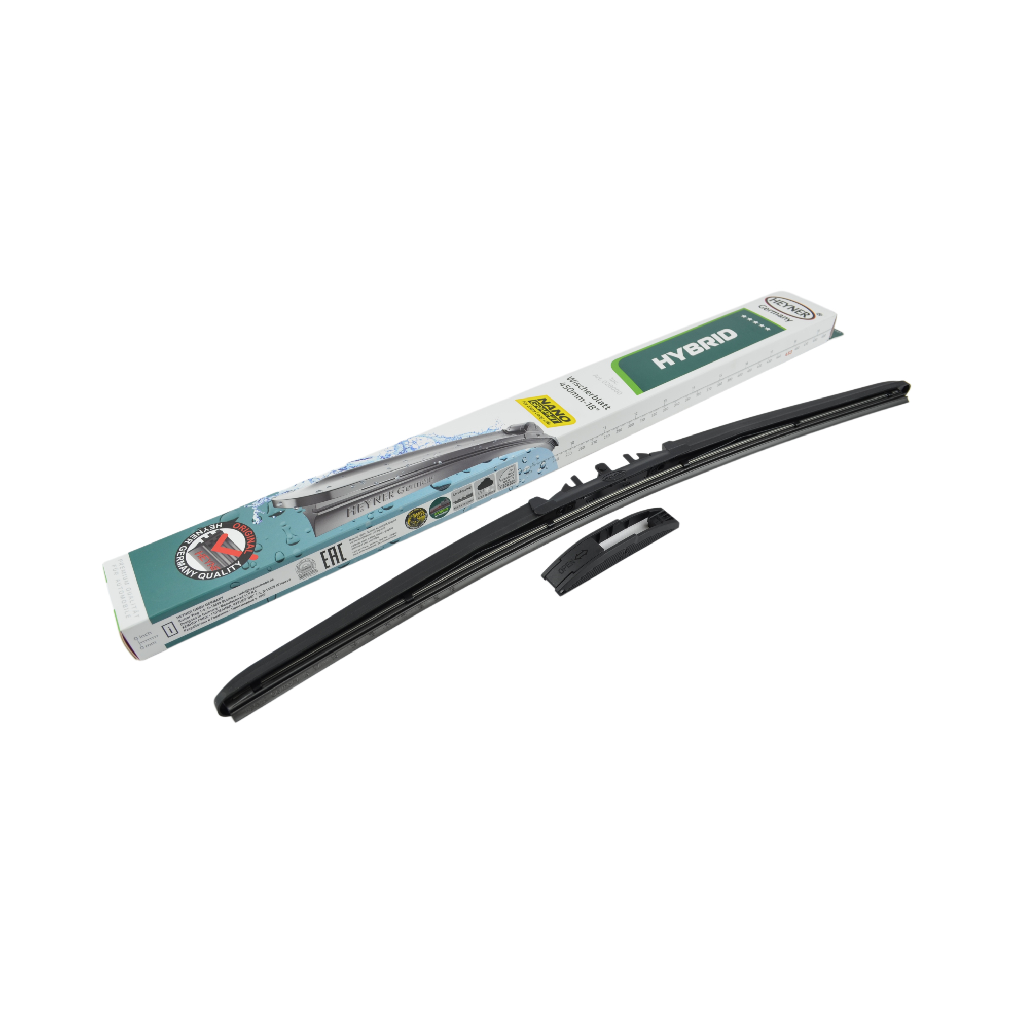 щетка стеклоочистителя 45см бескаркасная HEYNER HYBRID 028000  