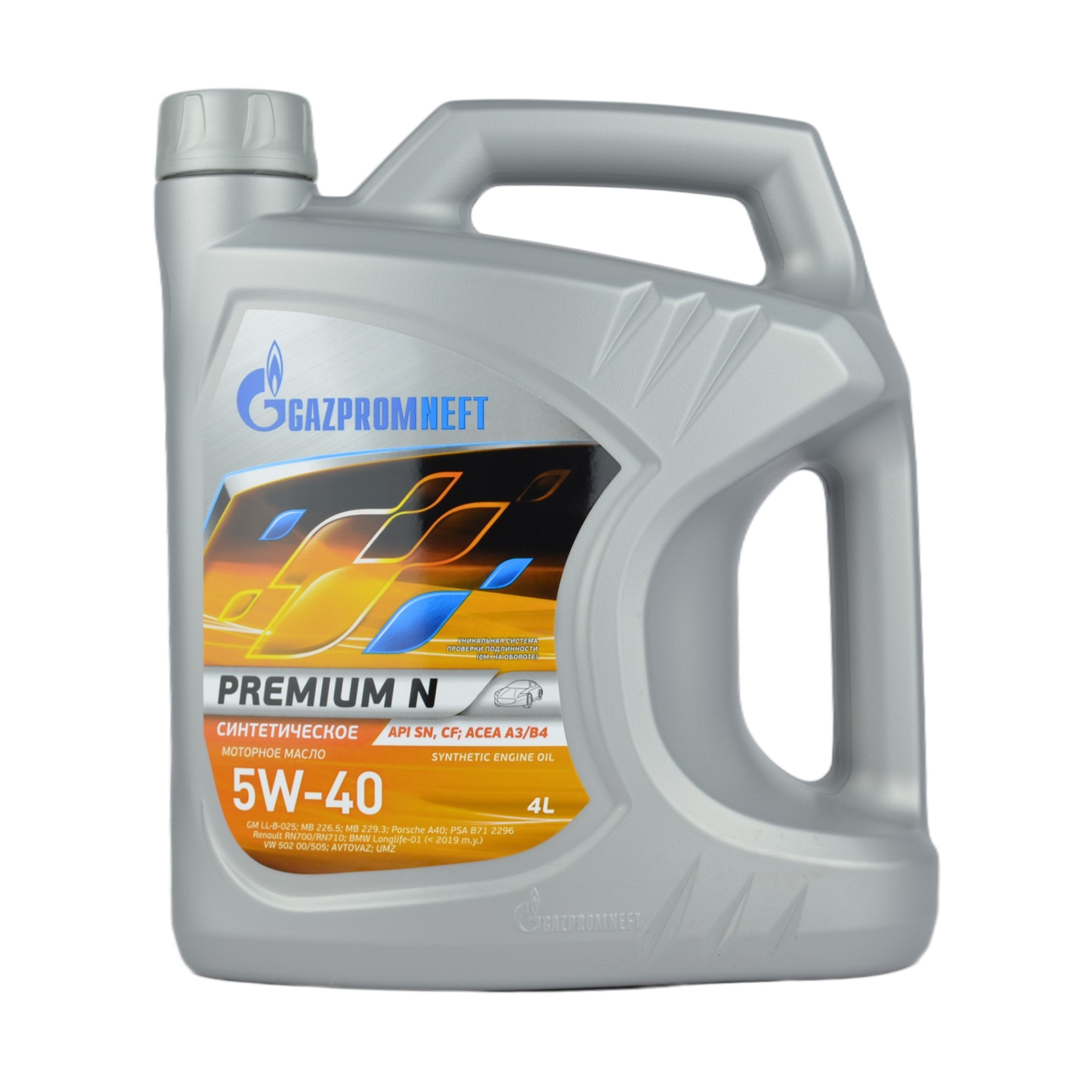 масло Gazpromneft Premium N 5w40 SN/CF A3/B4 синтетика 4л