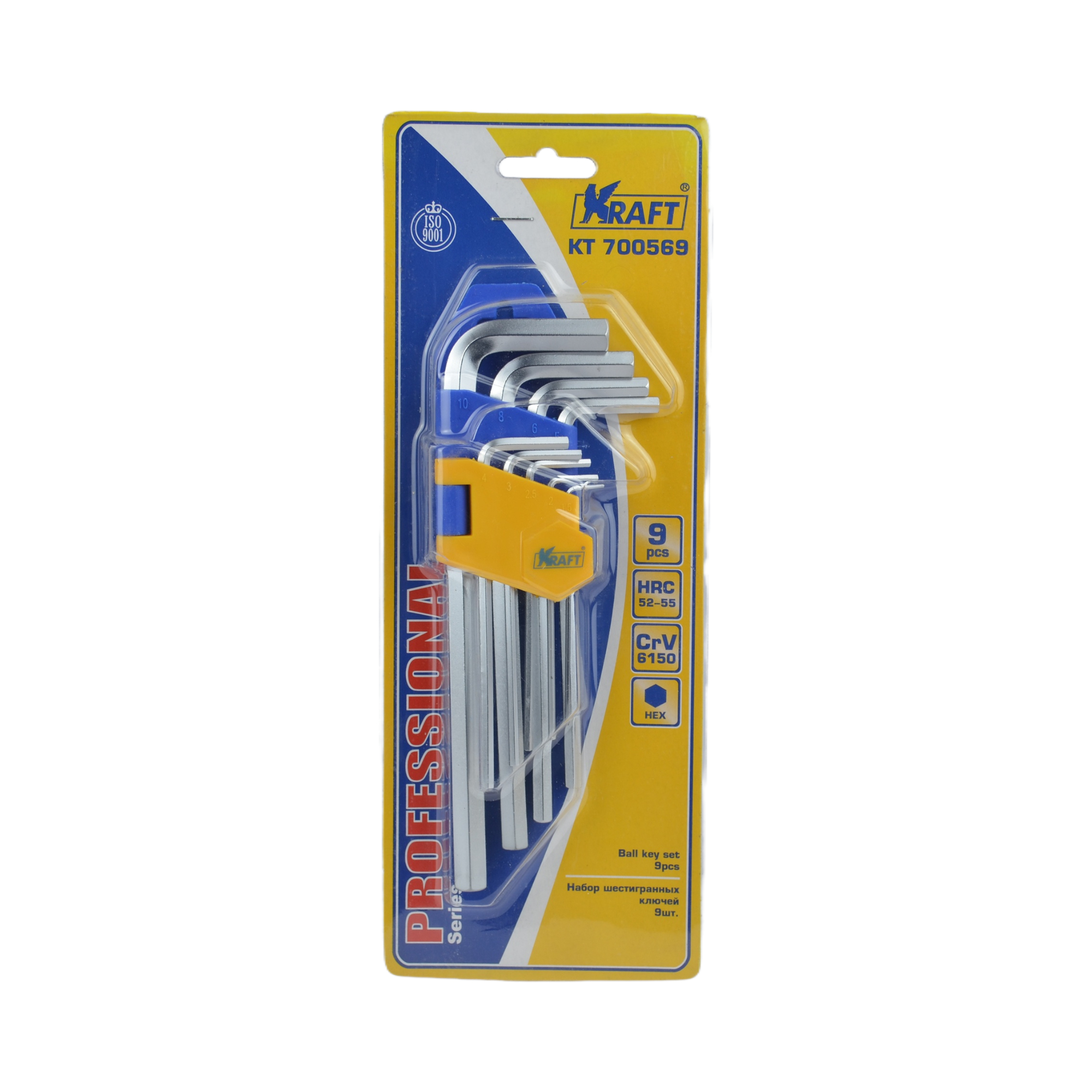 набор ключей шестигранных 9 предм. KRAFT 700569