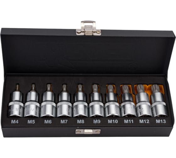 набор насадок со вставками Spline 1/2 10 предм. KRAFT 700689