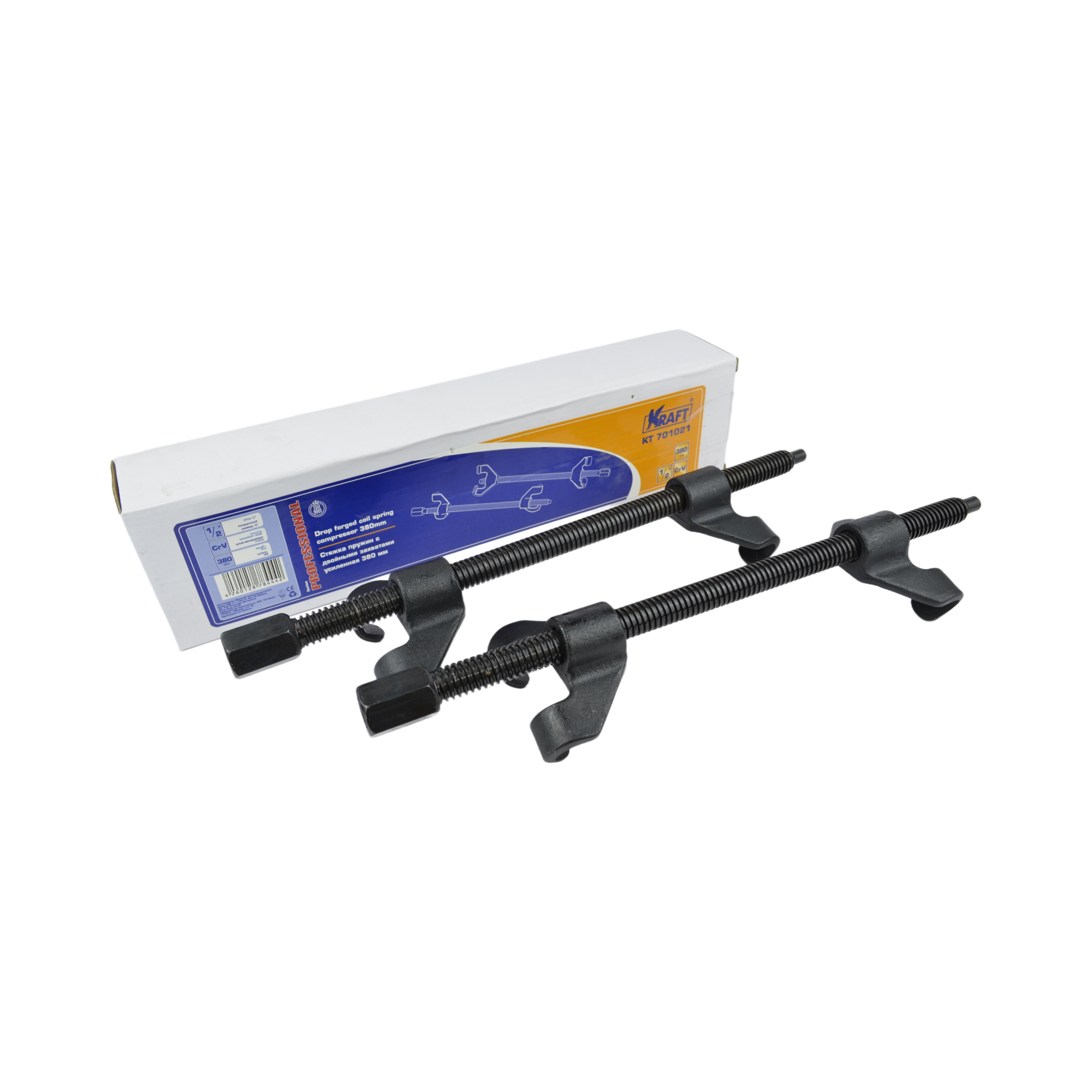 стяжка пружин 380мм с двойным захватом усиленная KRAFT 701021