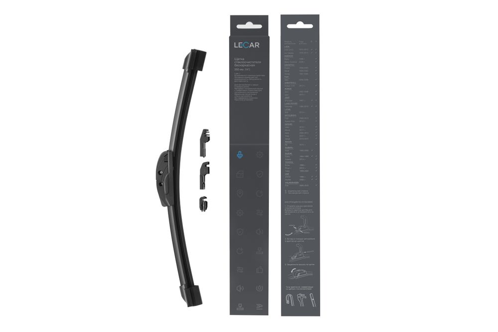 щетка стеклоочистителя 35см бескаркасная LECAR 