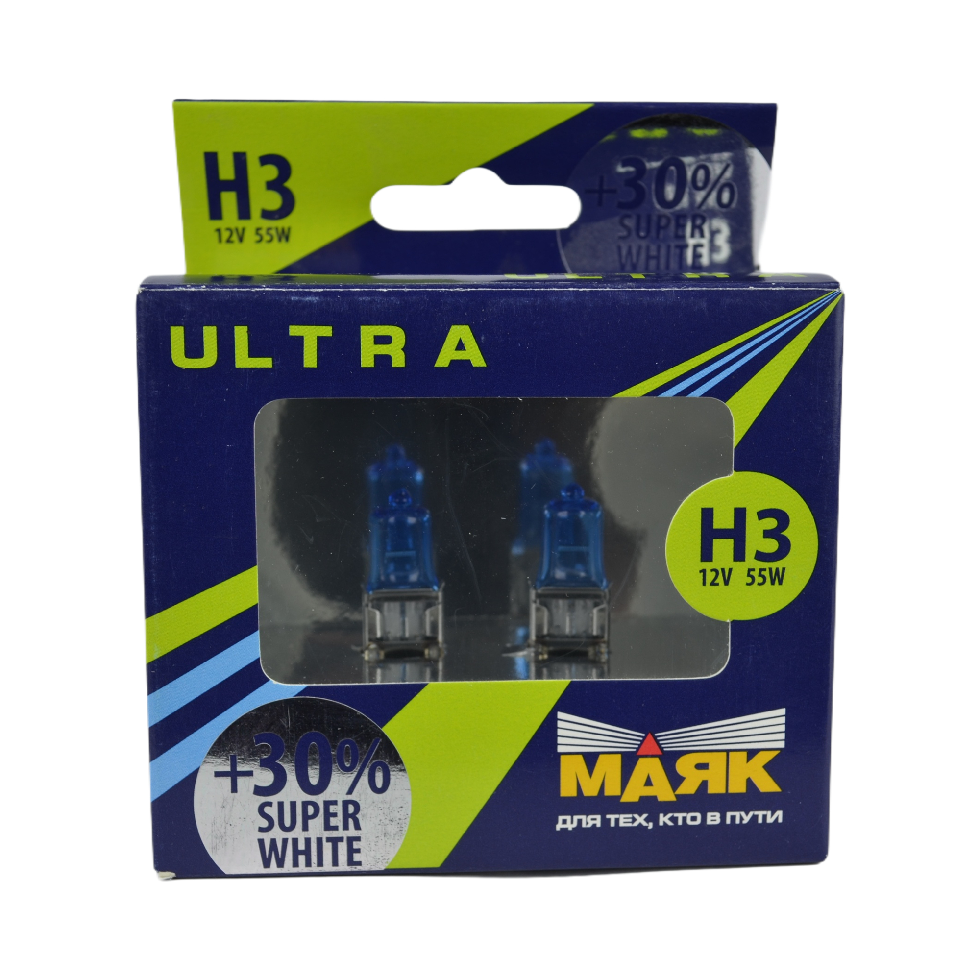 лампа галогеновая Н-3 МАЯК 55W +30% Super White 82320SW+30 к-т