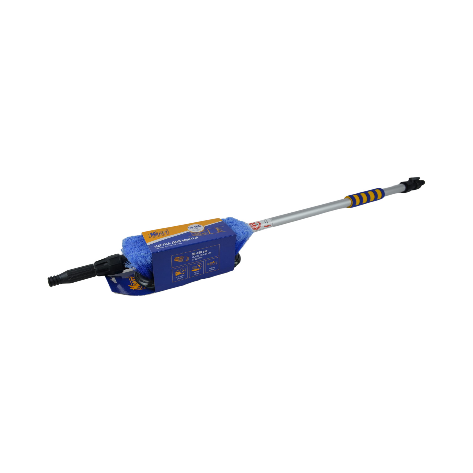щетка на шланг 20см с телескопической ручкой 170см KRAFT 830045
