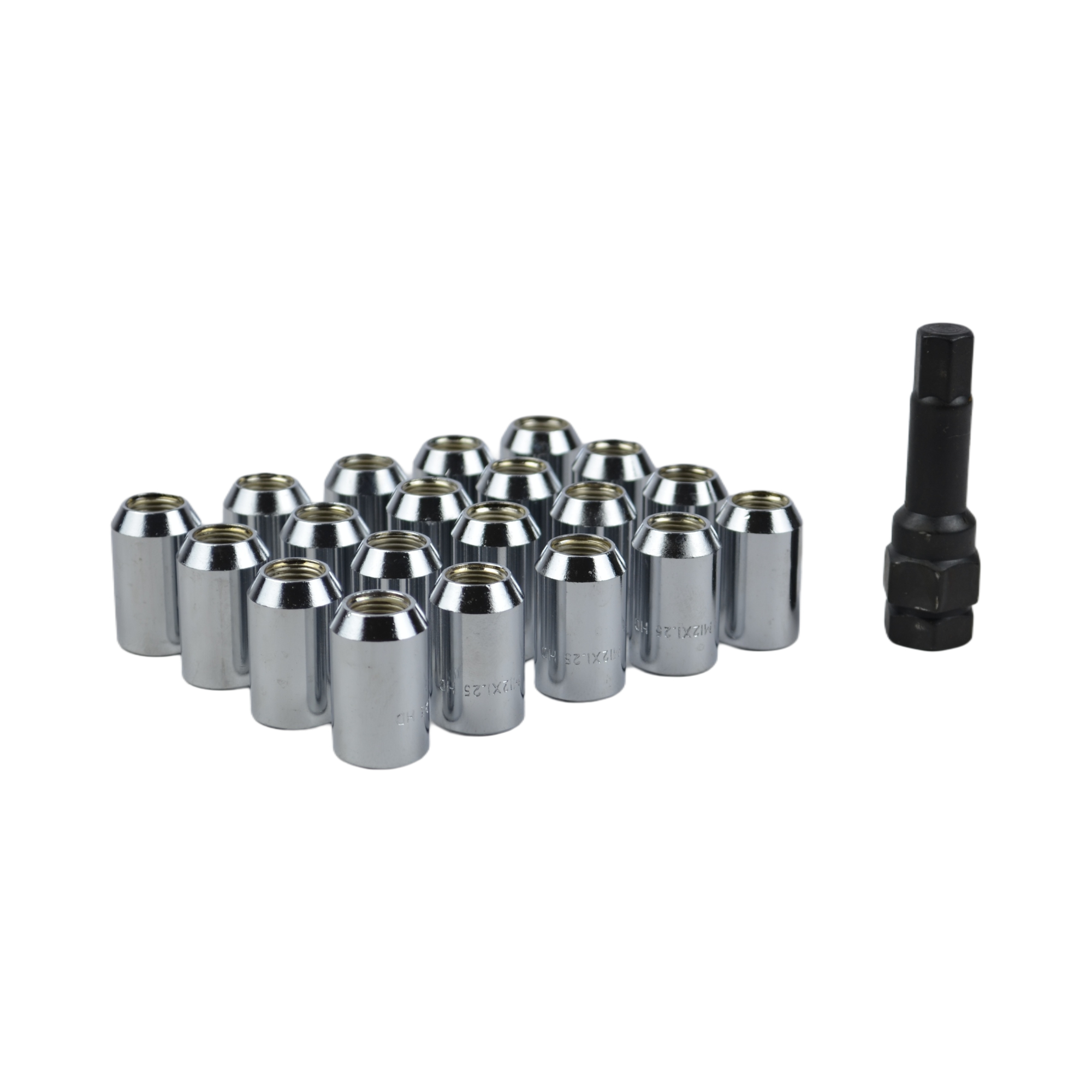 гайка колеса м12х1,25х33 (набор секреток 1 ключ, хром)CH 98-0116BP20+1