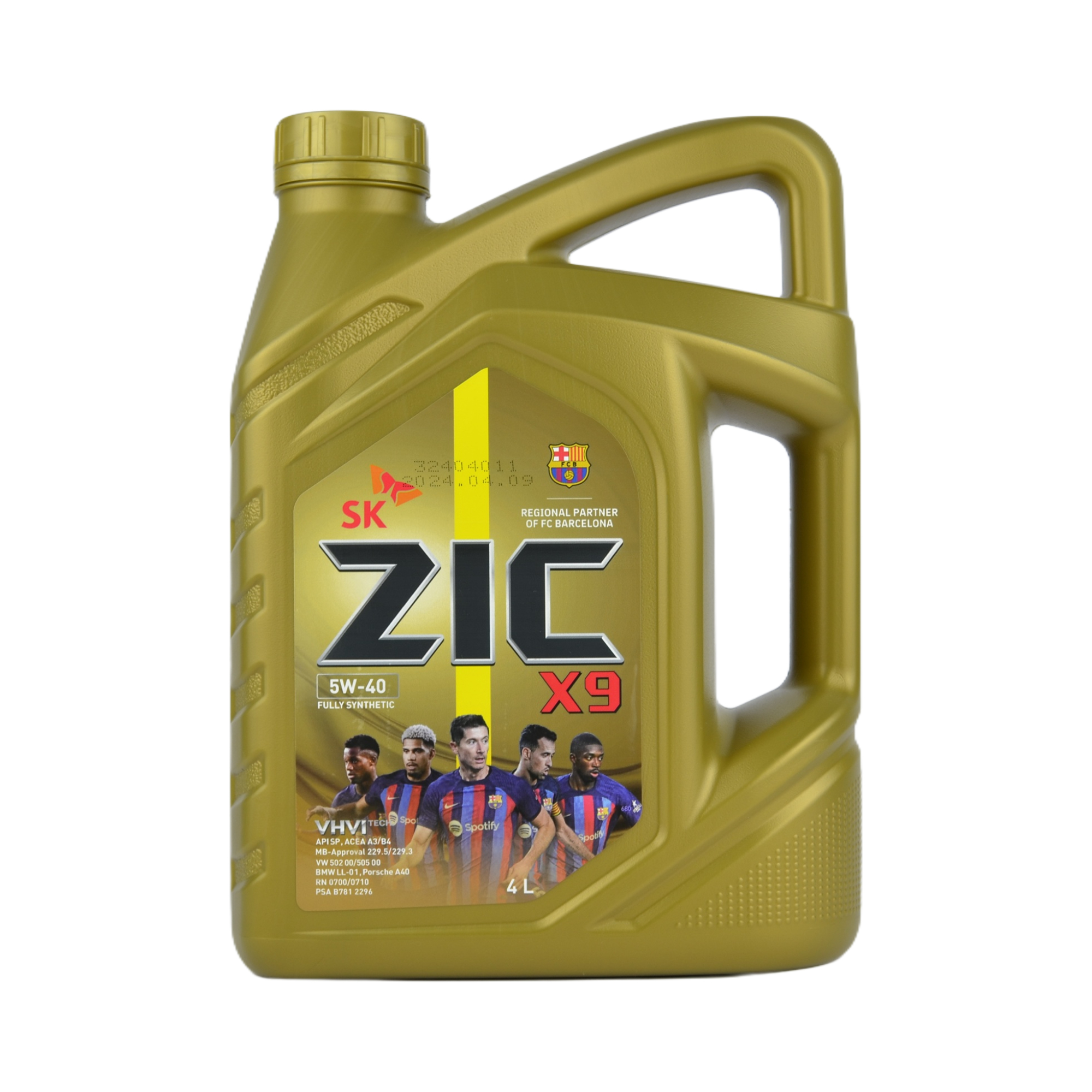 масло Zic X9 5w40 SN/CF A3/B3/B4 синтетика 4л 