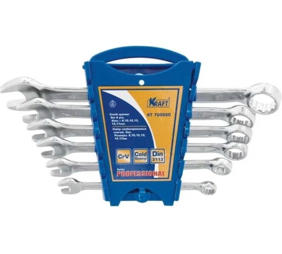набор ключей комбинированных 6 предм. PROFESSIONAL KRAFT 700550