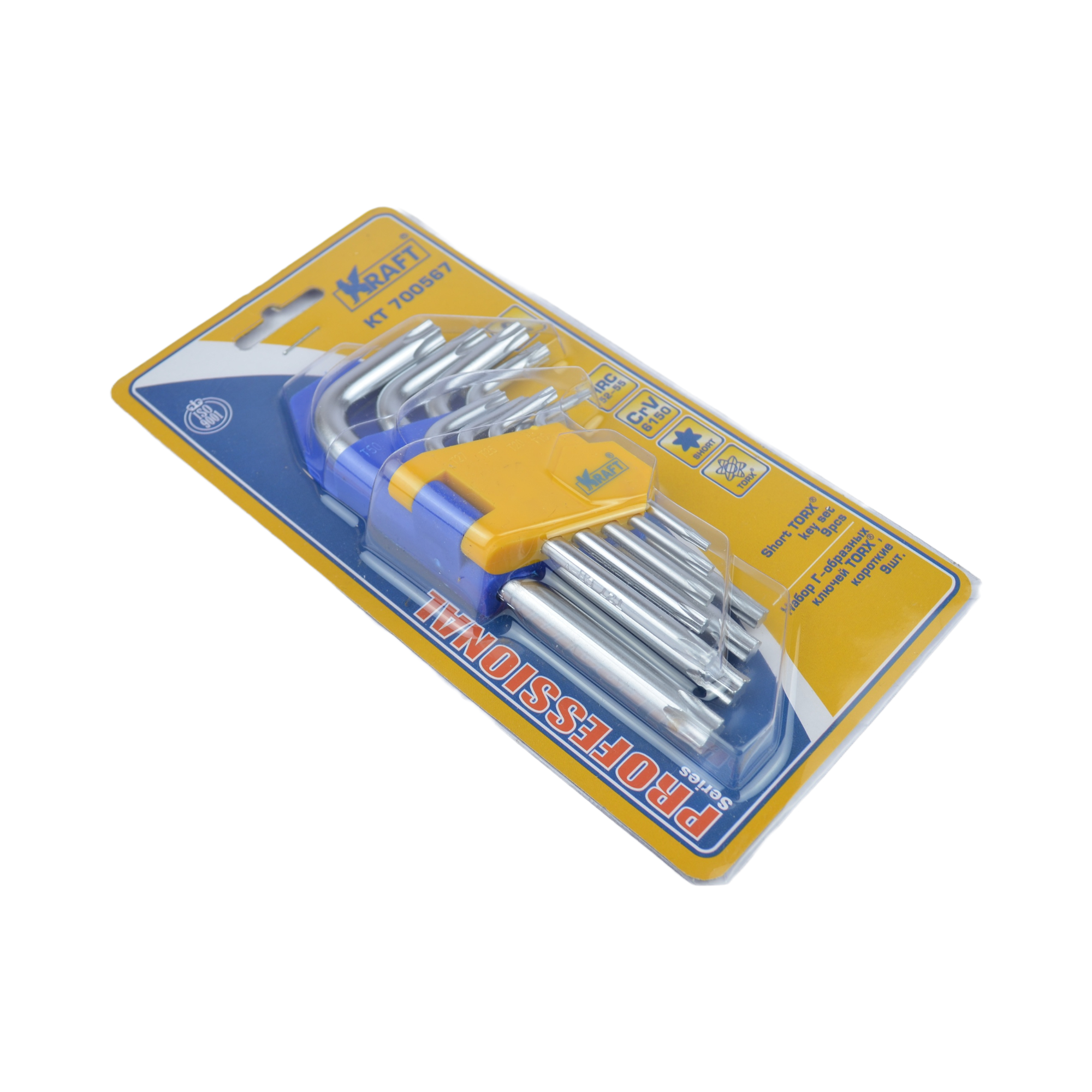 набор ключей шестигранных Torx коротких 9 шт. KRAFT 700567