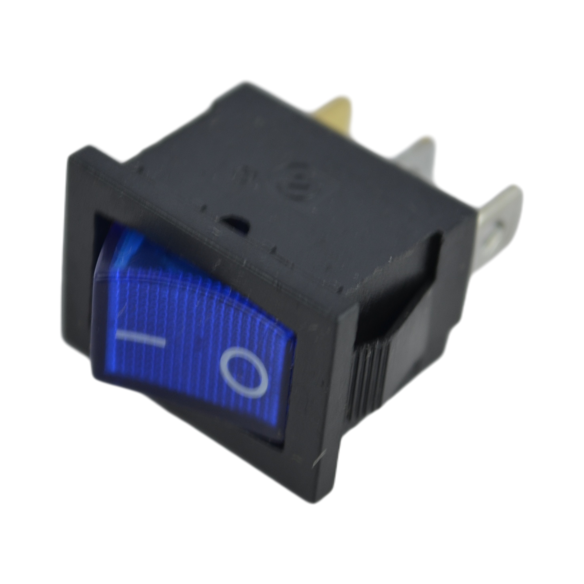 клавиша прямоугольная синяя Mini с подсветкой 3 конт. 905442