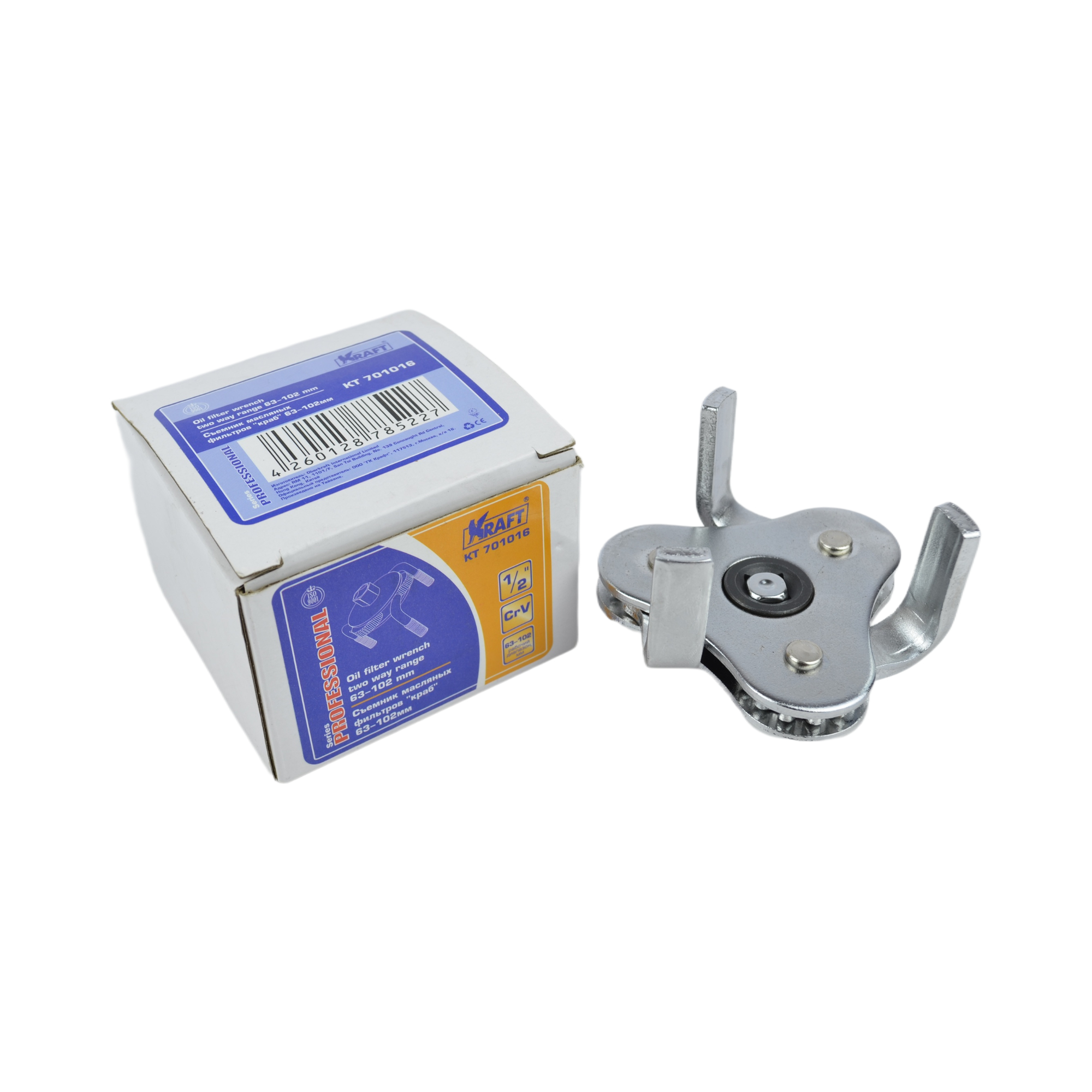 съемник масляного фильтра "краб" 63-102мм KRAFT 701016