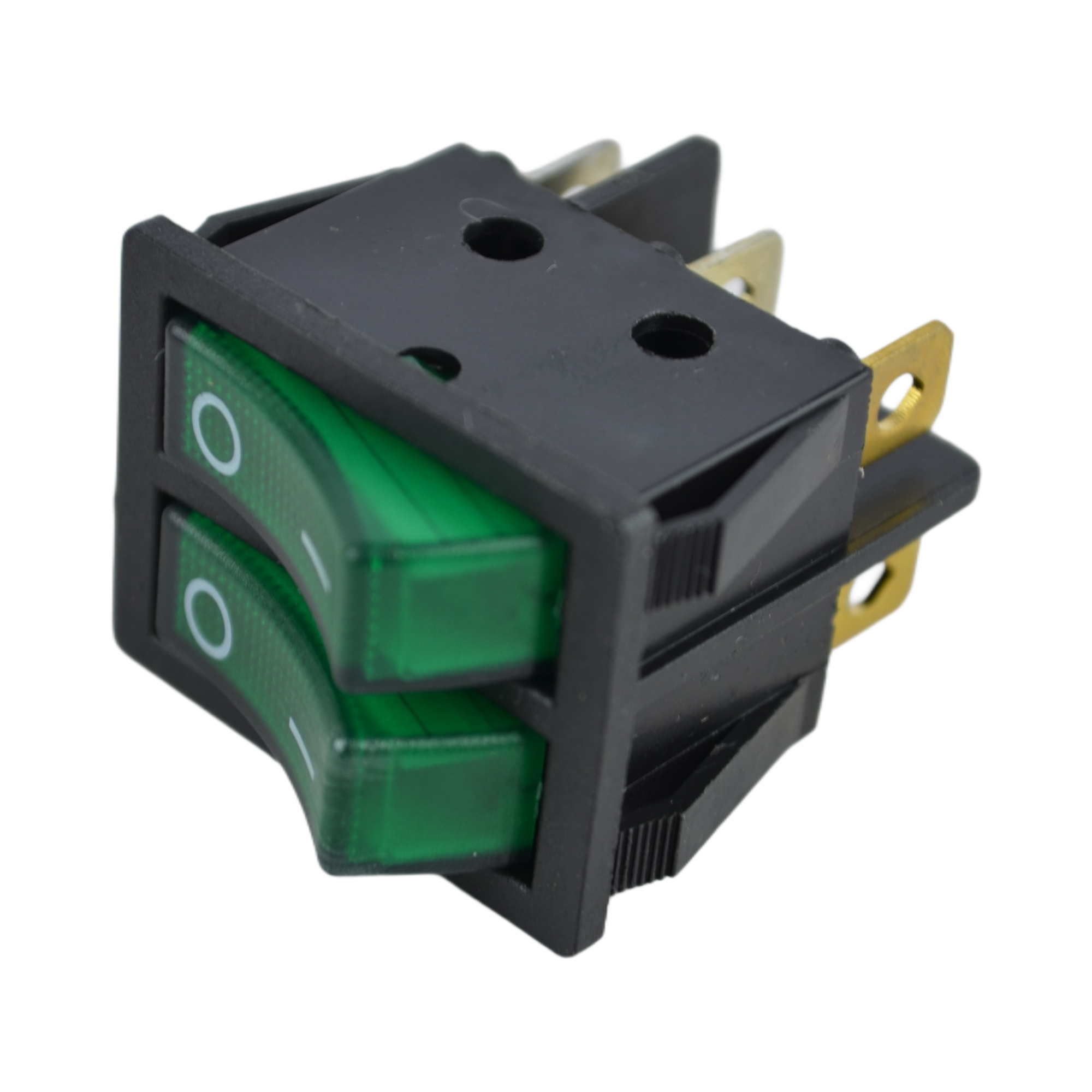 клавиша большая квадр. 2 полож. зеленая с подсветкой 905447